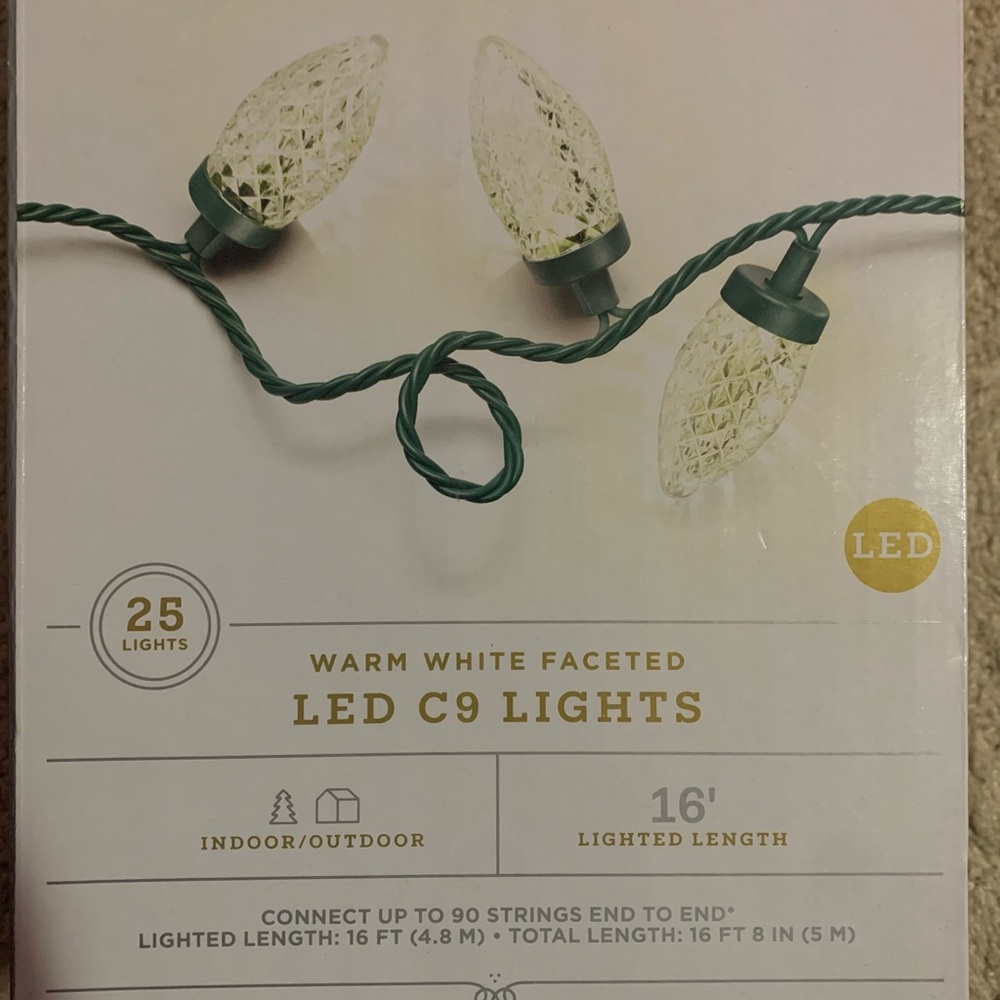 Wondershop Warm White LED C9 String Lights - Picture 2 of 5